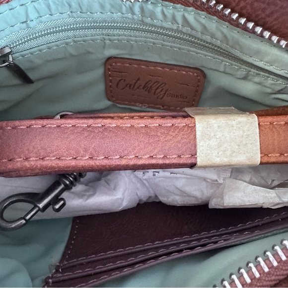 NWT CatchFly Hair‑on‑Hide Western Convertible Shoulder Bag with Leather Tassels - Picture 3 of 5